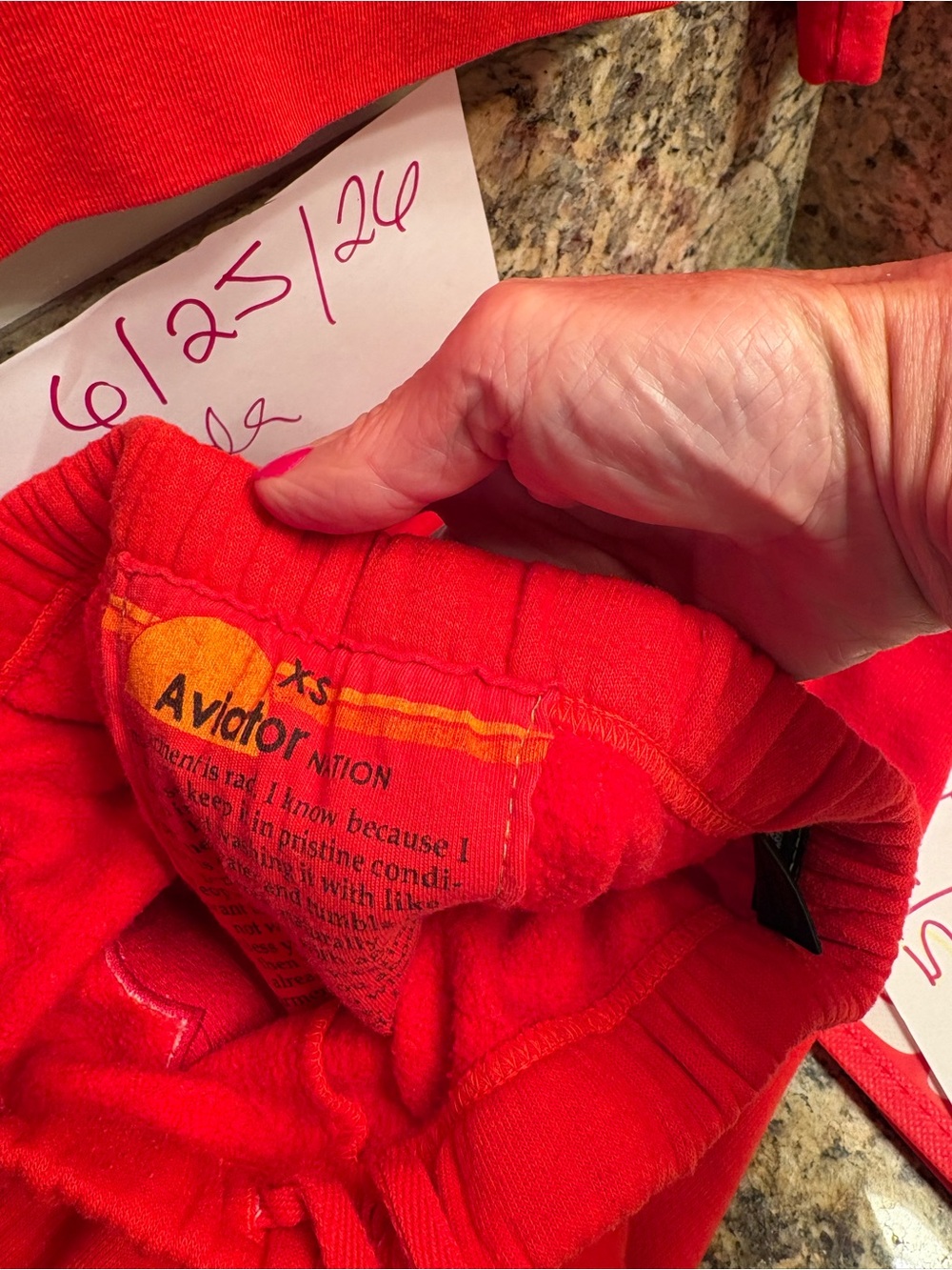 Aviator nation red stitched heart set xs rare! Euc - Picture 7 of 7